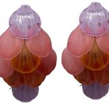 Multicolored Glass Shell  Sconces Set of 2