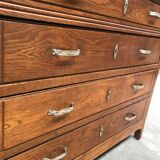 Art deco solid oak chest of drawers