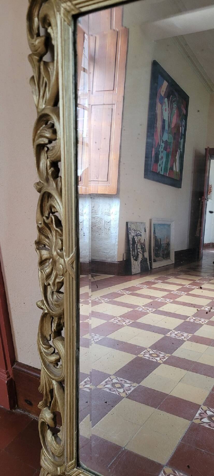 Gilded wood mirror, late 19th century