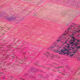 Handwoven oriental overdyed 202 cm x 298 cm pink patchwork carpet