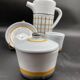 Vintage 1960s coffee service in ceramic, modernist design.