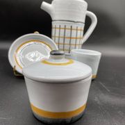 Vintage 1960s coffee service in ceramic, modernist design.