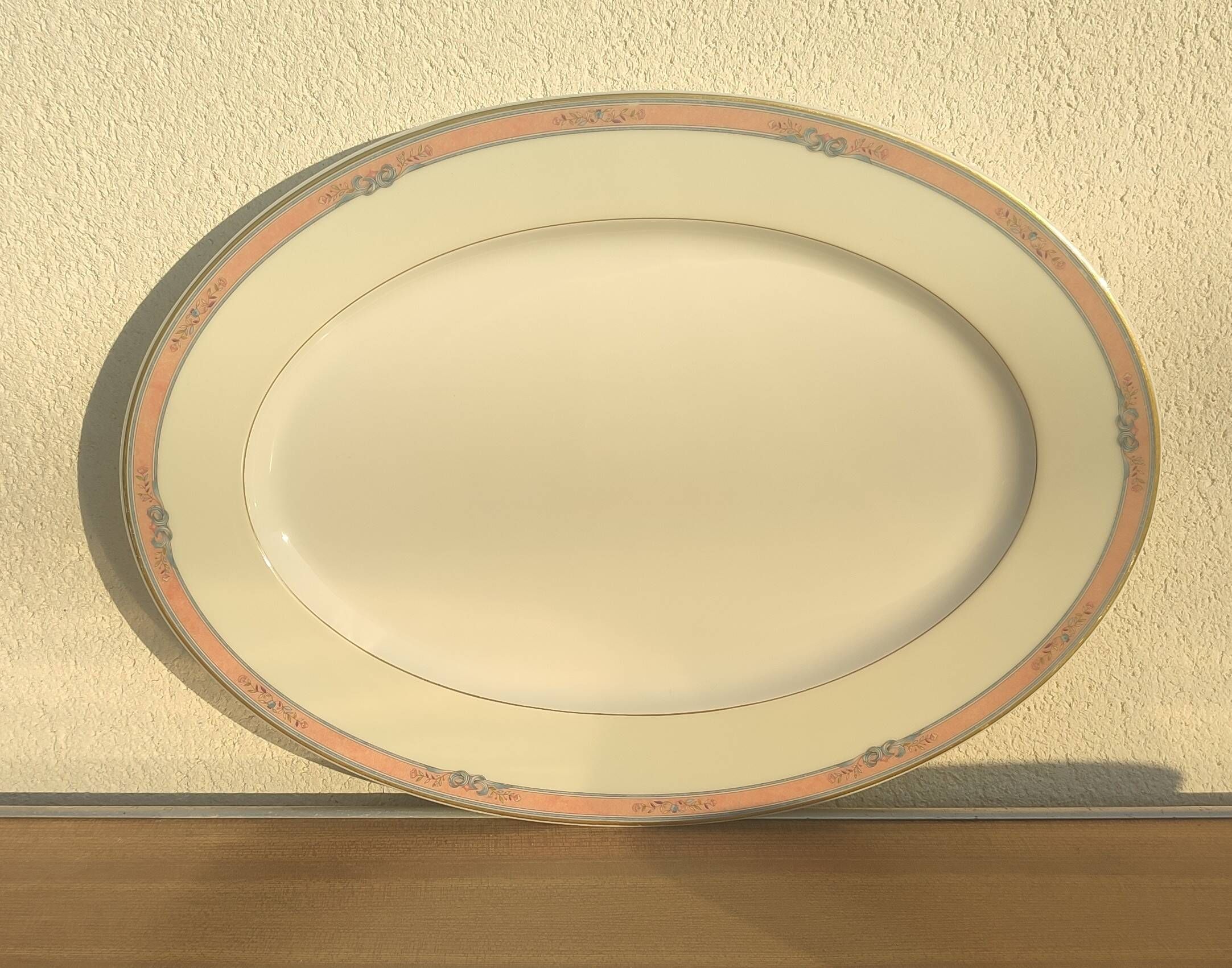 3-piece service Limoges porcelain Médard de Noblat "Windsor Salmon"