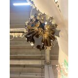 Smoked and Clear "Quadriedro" Cascade Chandelier Murano Glass