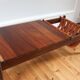 Table basse vintage palissandre et cuir Dujo Cuba 1970