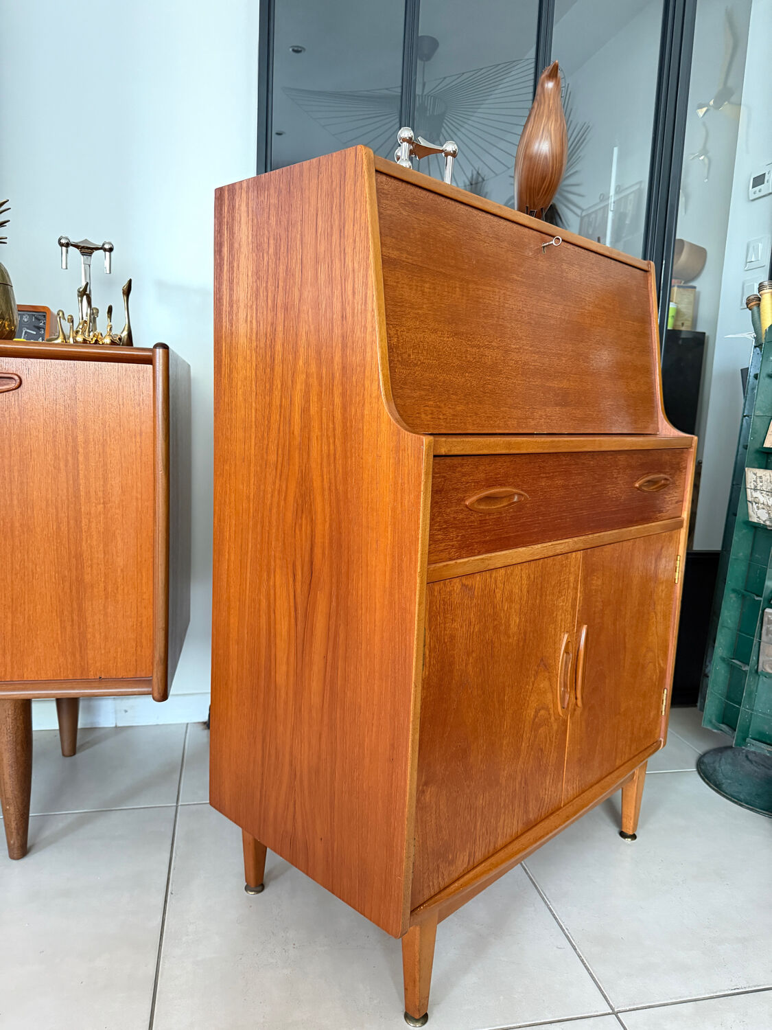 Vintage Jentique teak secretary desk