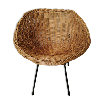 Armchair in rattan circa 1950