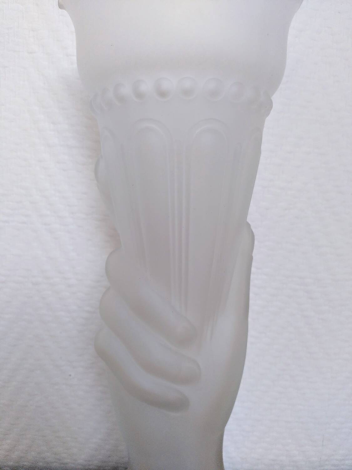 Frosted glass torch hand vase