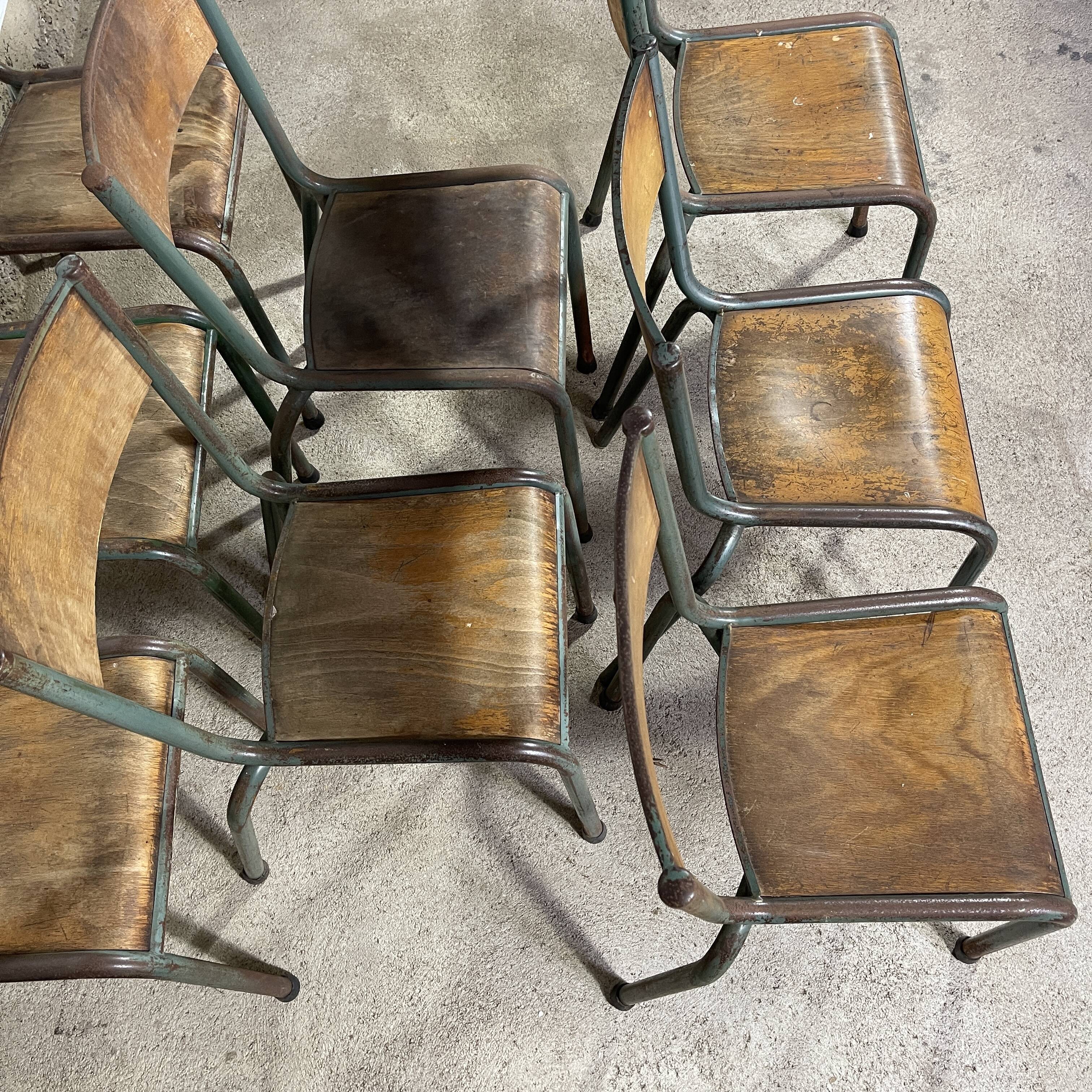 Set of 8 school chairs