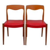 Scandinavian style chairs x2, 60s