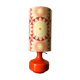 Lampe orange à fleurs 1970