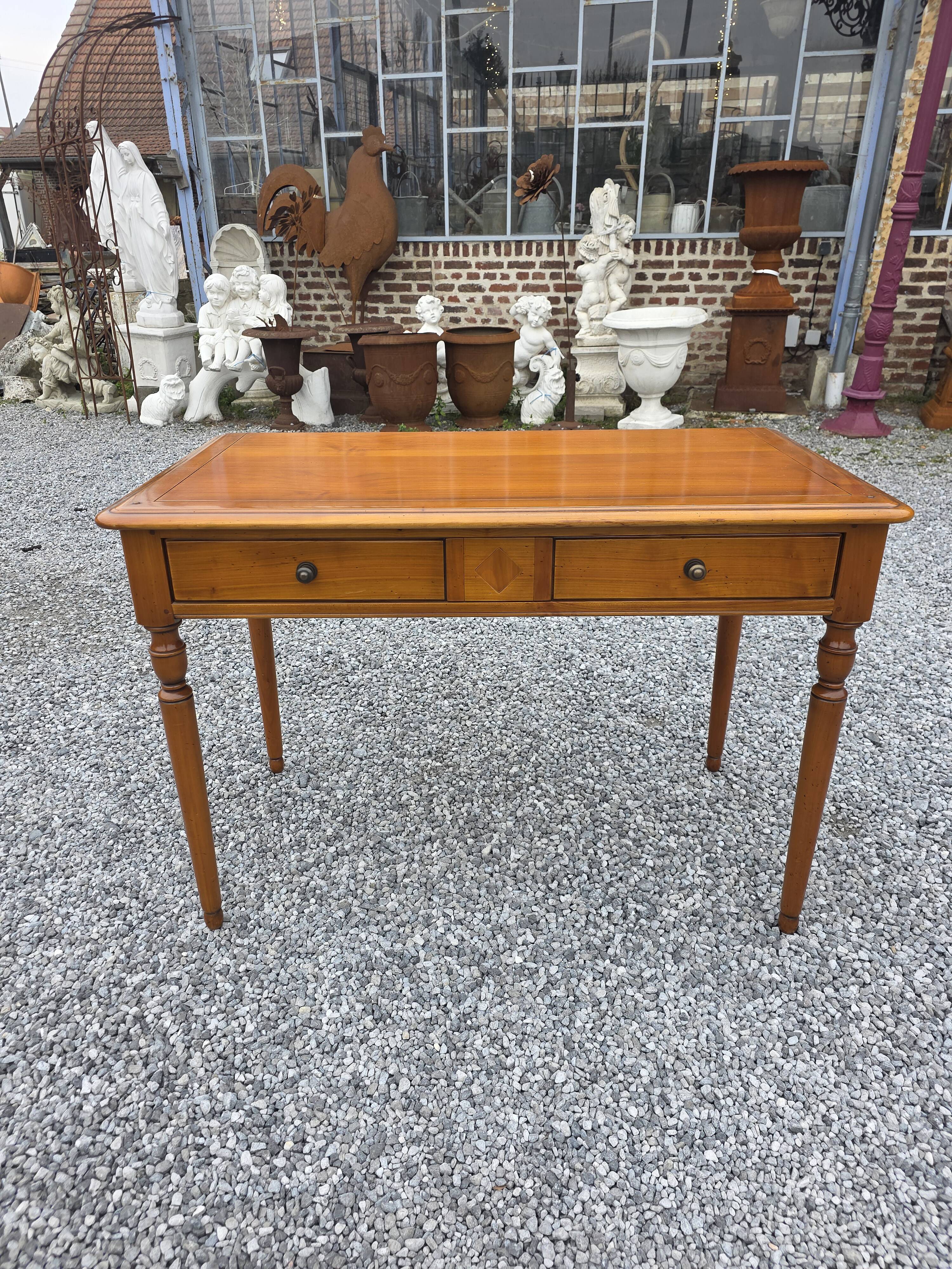 Mid-20th century solid cherry wood desk