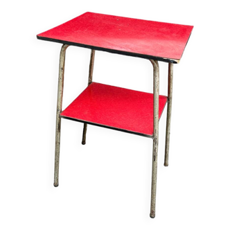 Red formica side table