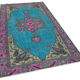 Hand-knotted carved anatolian 1970s 152 cm x 265 cm fuchsia carpet