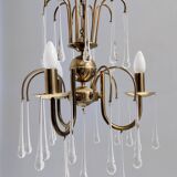 Murano Glass Teardrop Chandelier in the Style of Venini, Italy