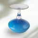 Verre opalin vintage Empoli Milano bleu Compote années 60 70