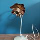 Bedside lamp patinated metal flower lotus copper