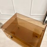 Smoked plexiglass coffee table