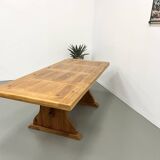 Savoyard monastery table in solid pine, circa 1970