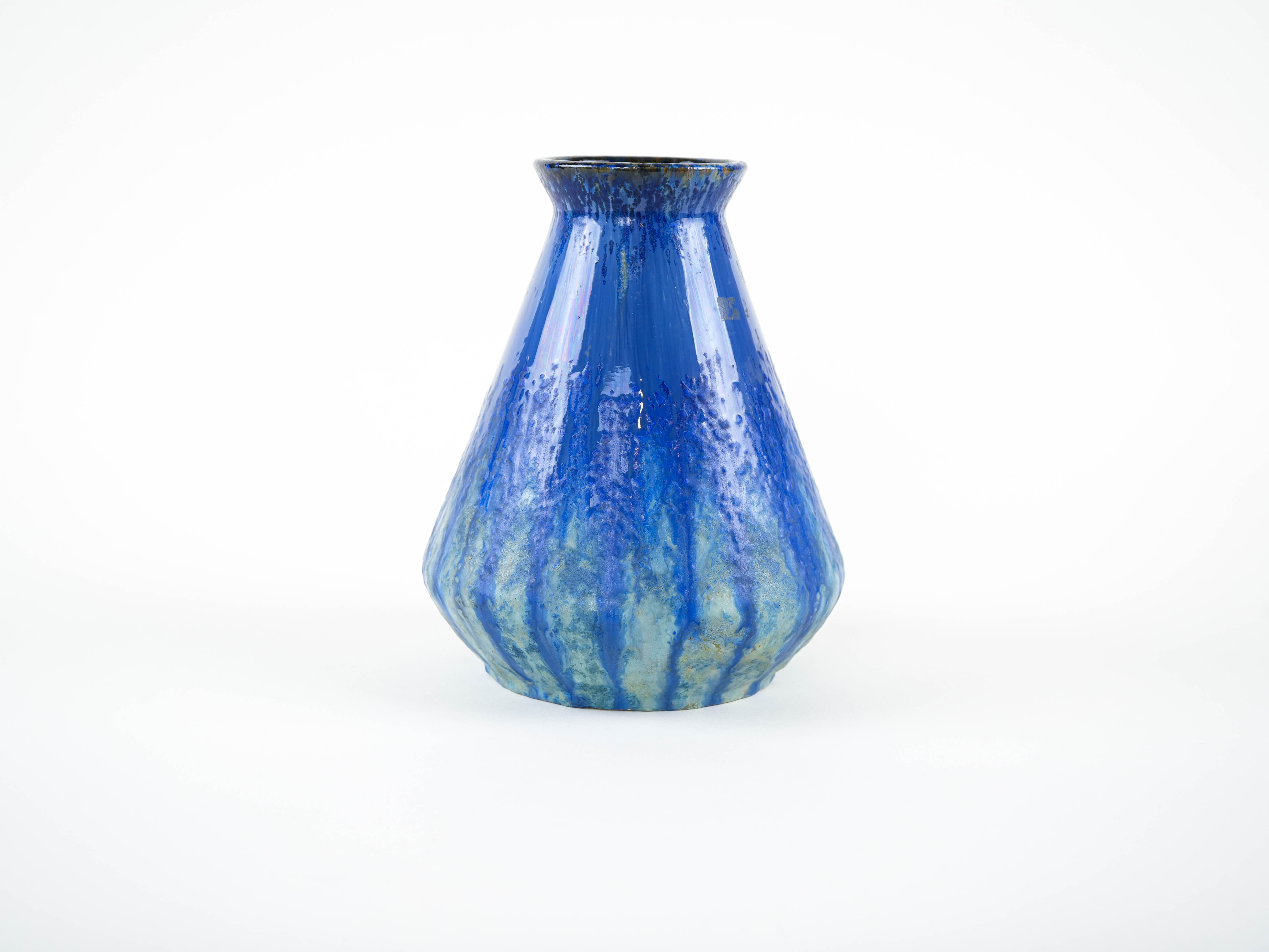 Blue ceramic vase, Danish design, 1960s, made in Denmark