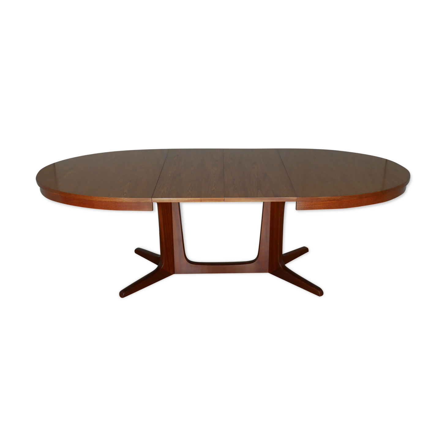 Scandinavian style oval table in central foot with extensions