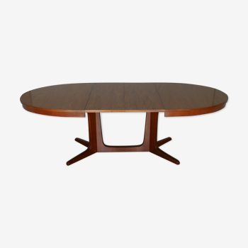 Scandinavian style oval table in central foot with extensions