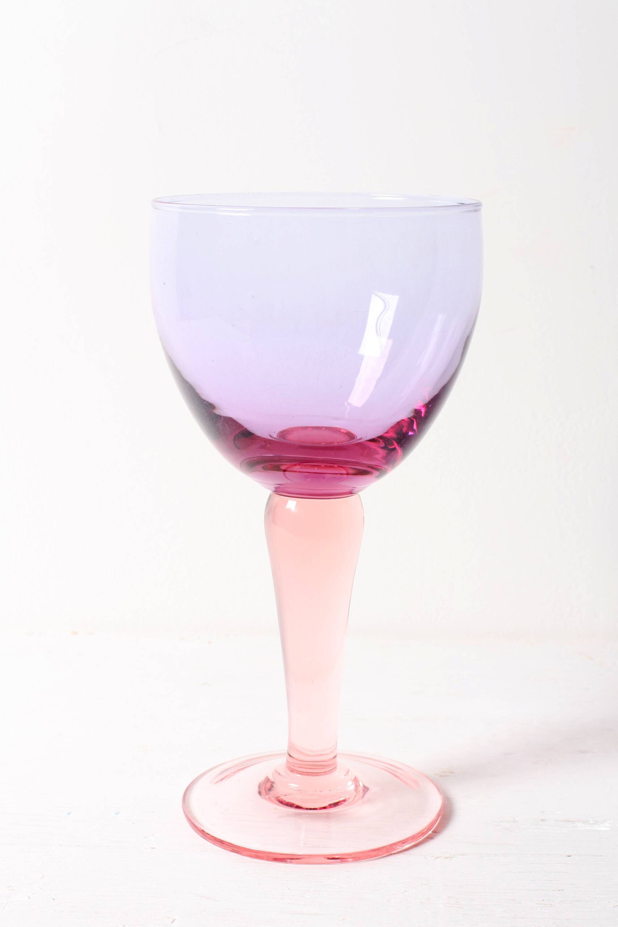 Large Vintage Murano Bicolor Wine Goblet / Murao / Italy / 1980s