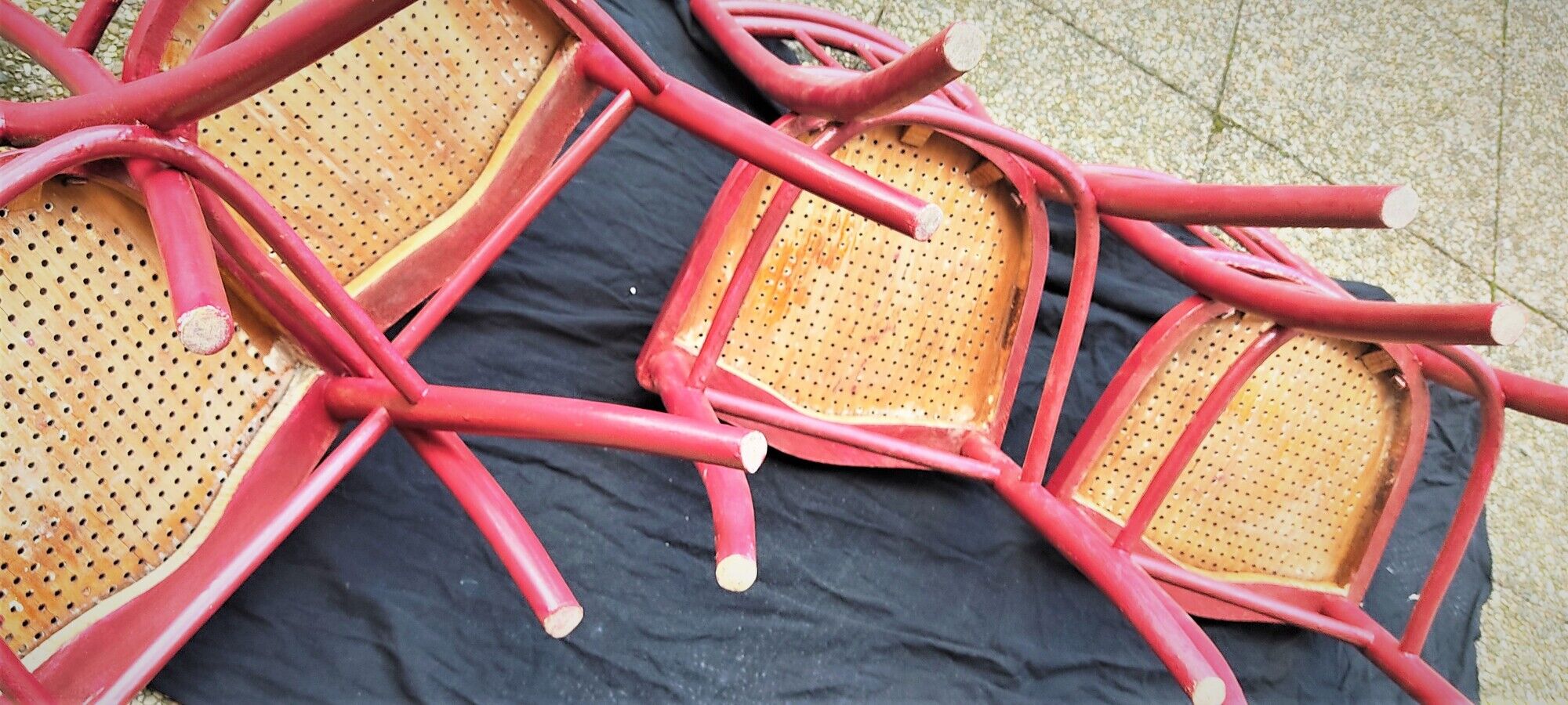 4 antique thonet bistro chairs made in czechoslovakia, years: 1922-1940.