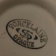 Old Saint Amand saucier and creamer bowl