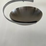 "Les Actuelles" chrome metal arc design pendant light by Lucien Gau, Paris 1960