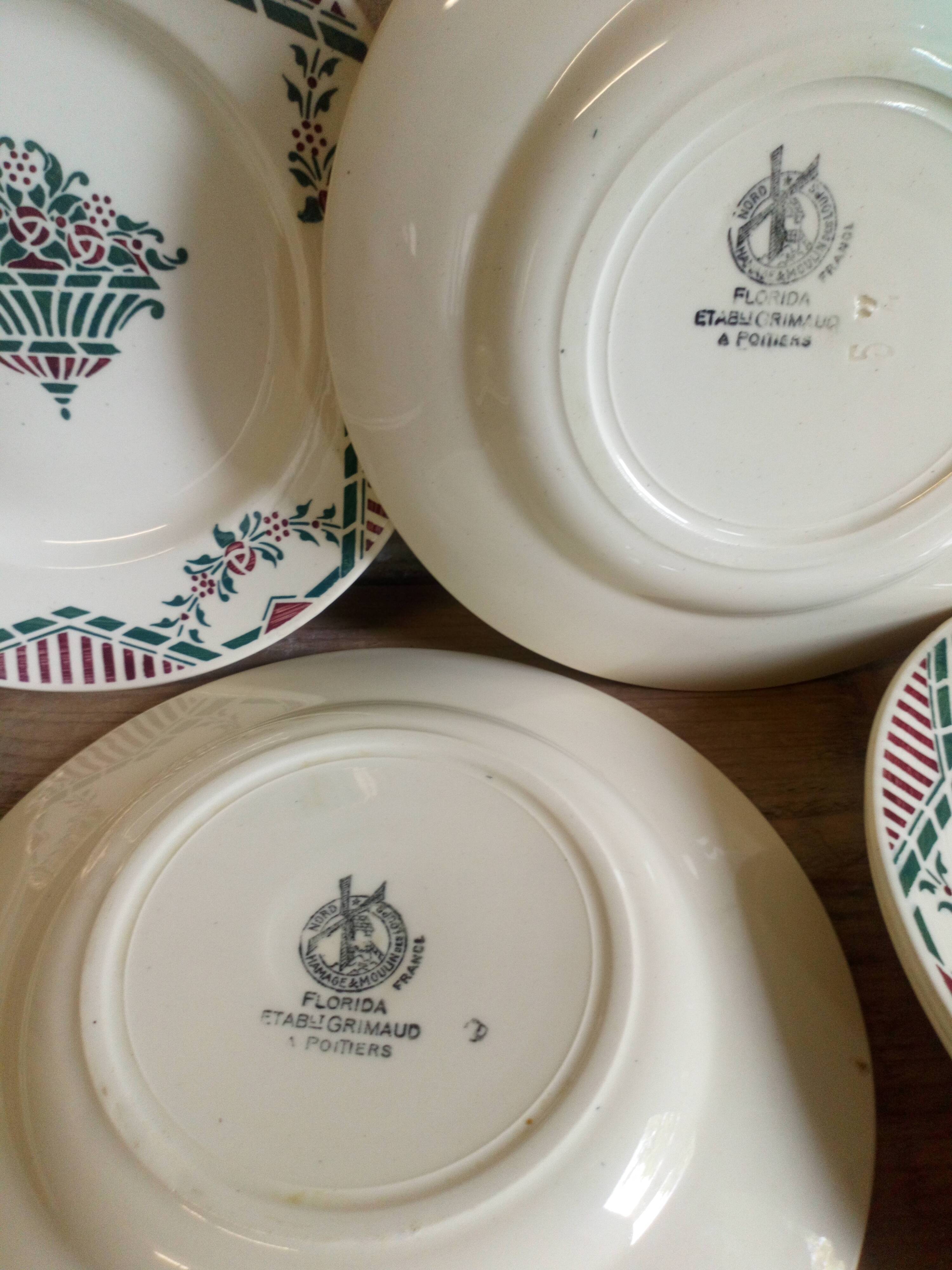 Eight plates "Florida" Service Wolves' Mill