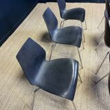 Set of 6 black Maui chairs by Magistretti for Kartell 2000s Italy