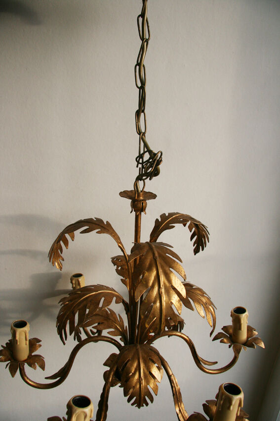 Chandelier leaves gold metal fins