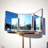 Beveled triptych barber mirror
