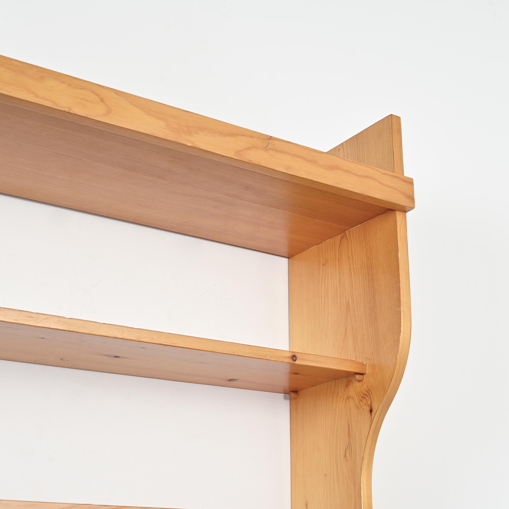 Wall-mounted pine cabinet, Les Arcs 1800, circa 1970