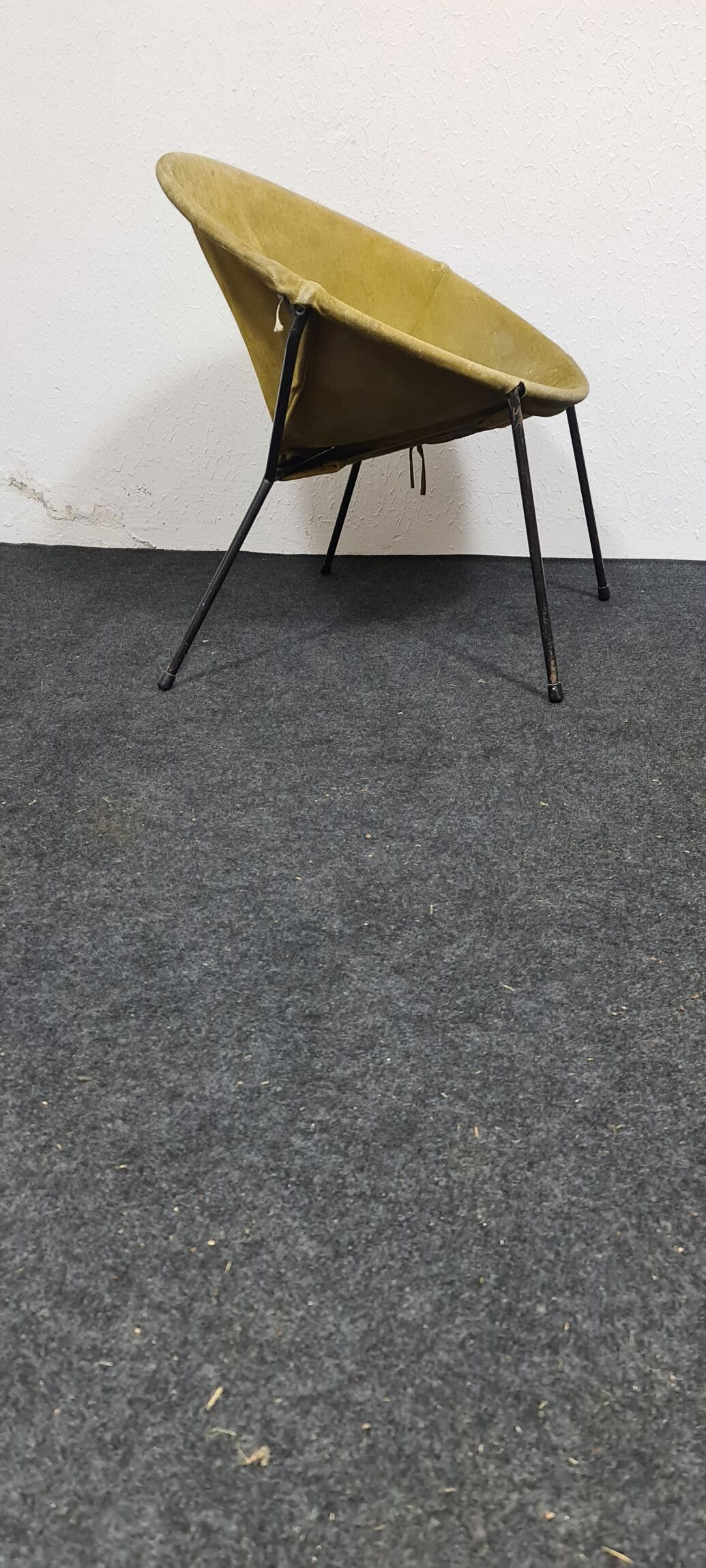 Vintage leather folding balloon chair