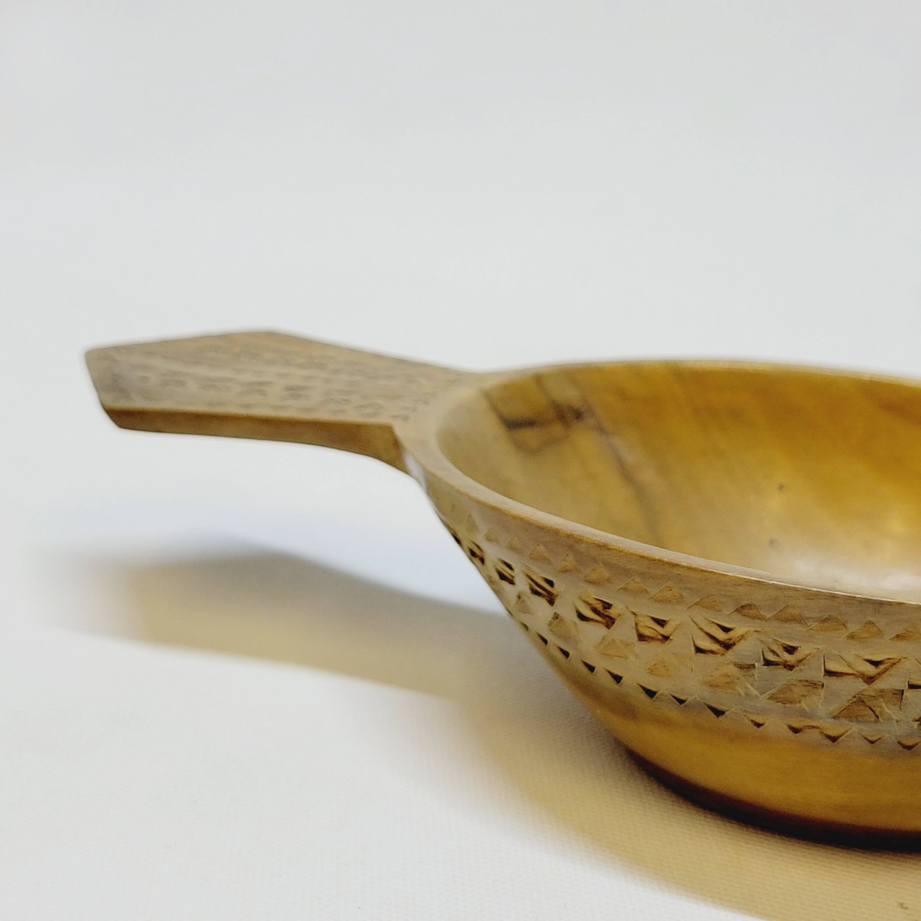 Scandinavian Duck Shaped Carved Wooden Bowl Folk Art