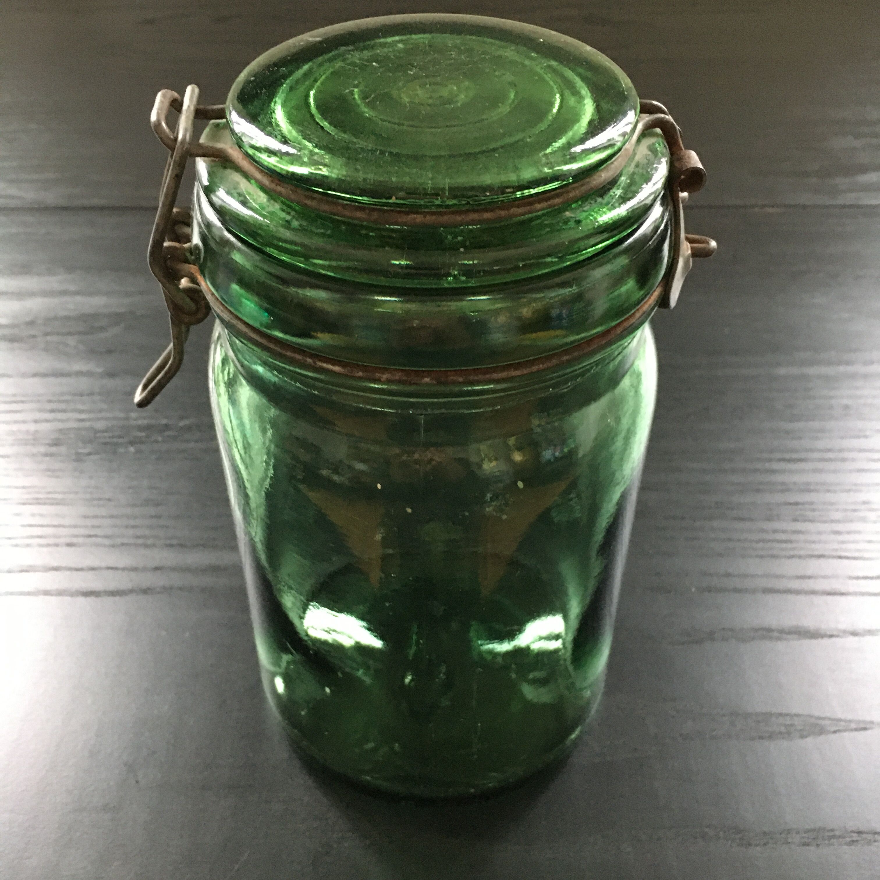 Old green jar