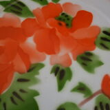 Vintage sheet metal enamelled floral tray