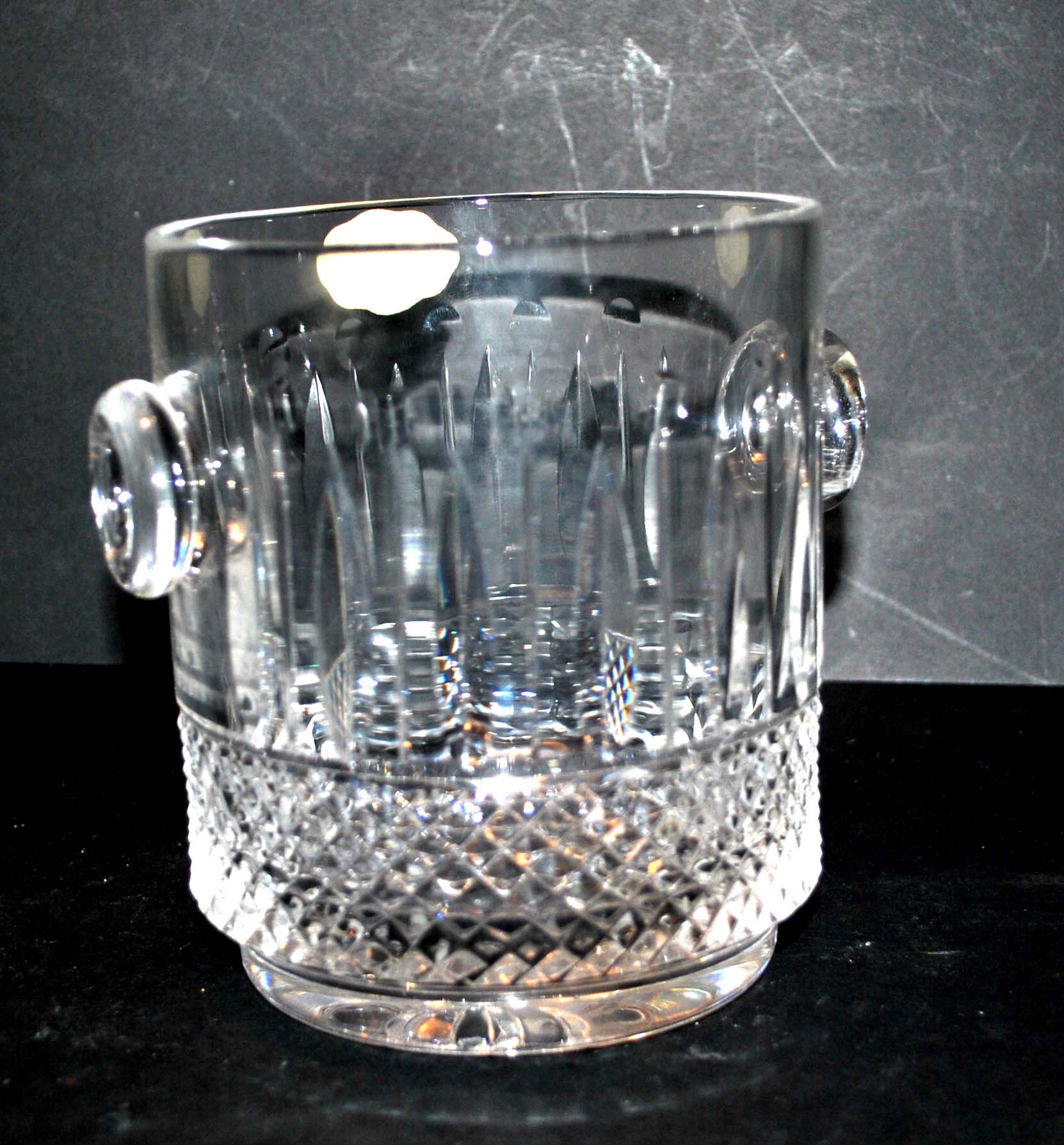 Vintage crystal moulded and cut ice bucket