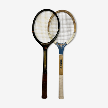 Set de 2 raquettes tennis bois