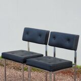 Paire de chaises en skaï design chromé - 1950s