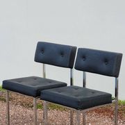 Paire de chaises en skaï design chromé - 1950s