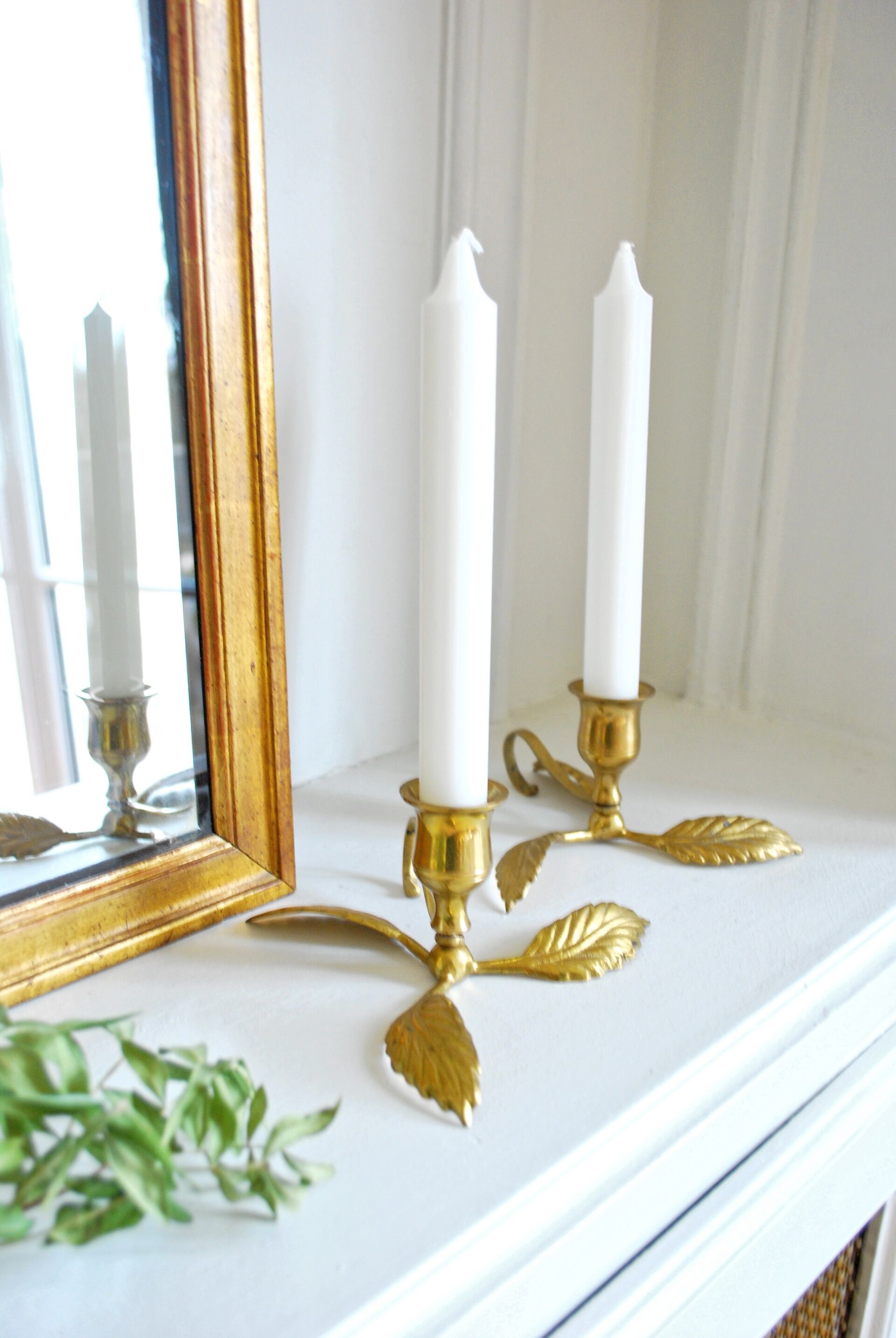 Pair of brass candlesticks