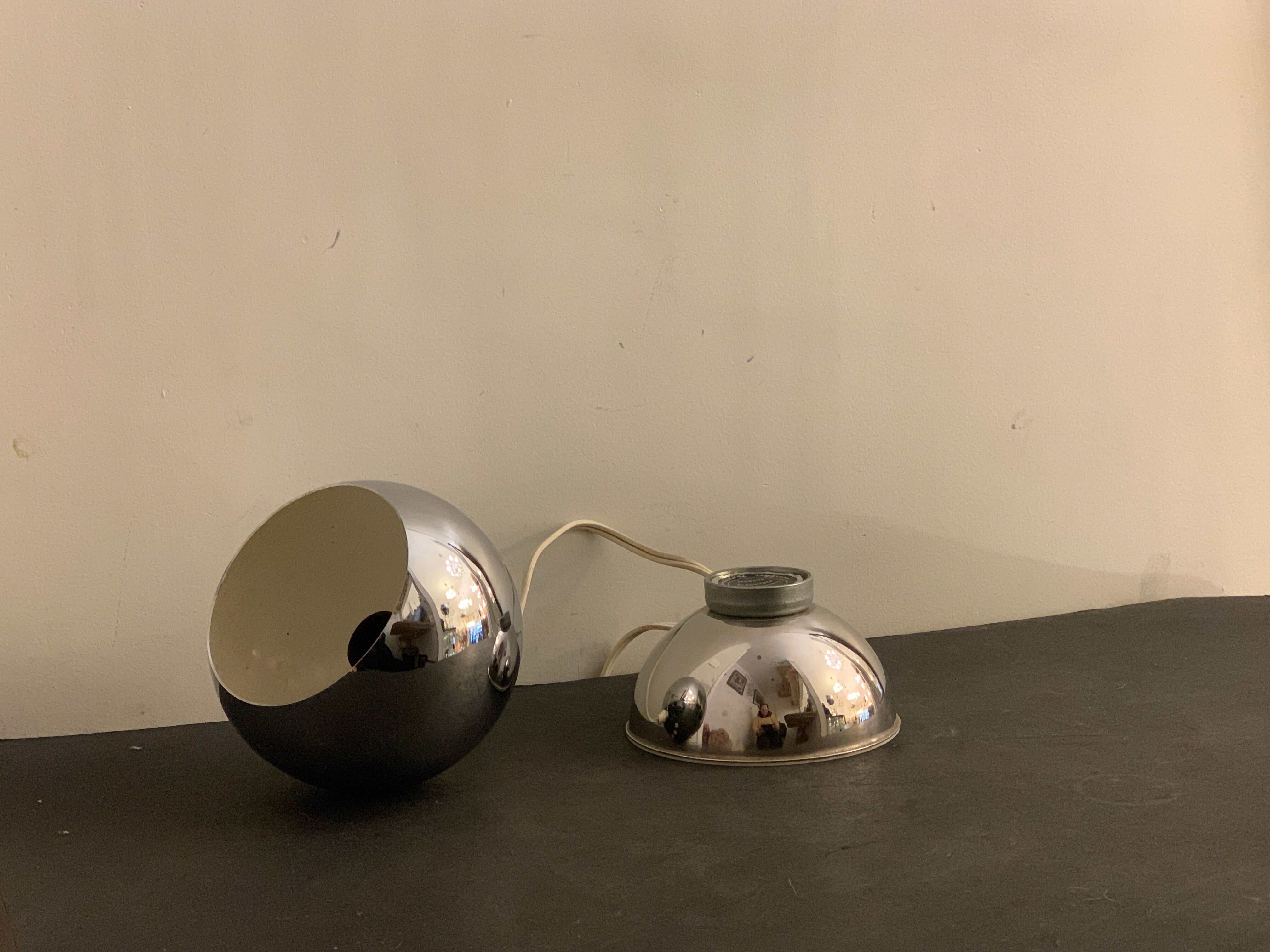 Chrome eyeball lamp, Italian design Goffredo Reggiani, 1970