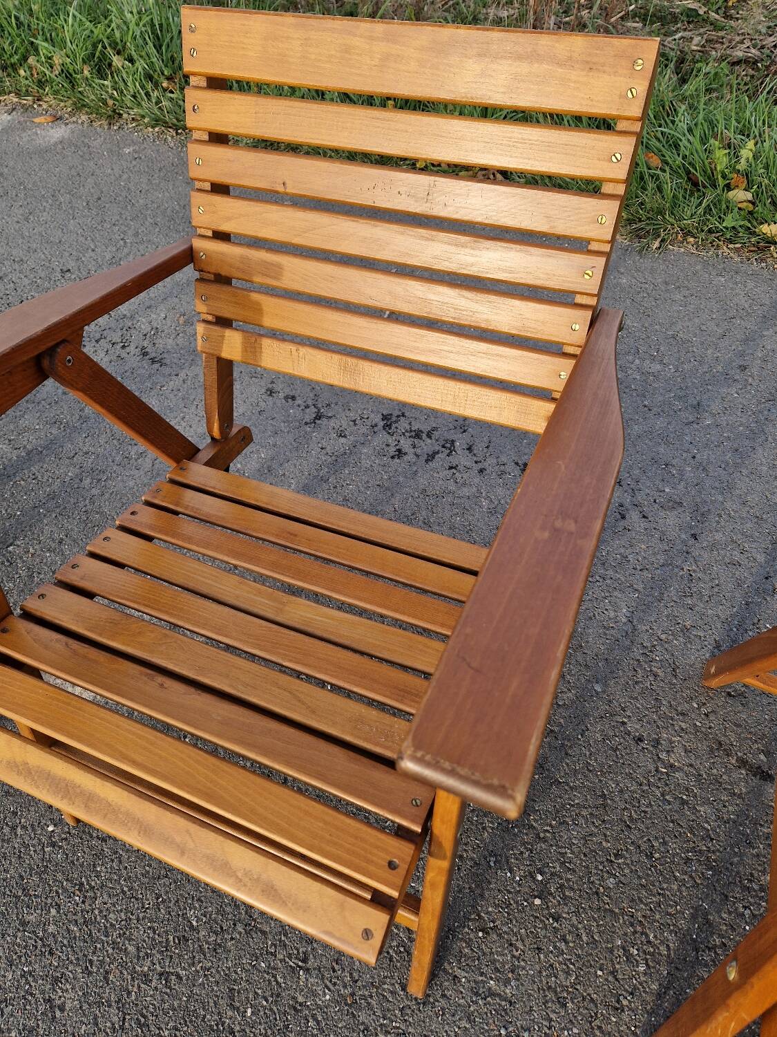 Set of 4 vintage folding armchairs