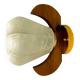 Pear-shaped "Cocoon" wall sconce, resin and pine wood, Italy, 1970s