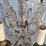 Candelabra bronze and crystal XIXem