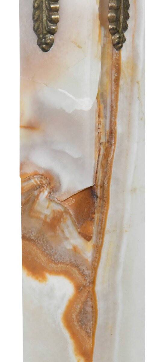 Onyx, bronze and gilded brass floor lamp