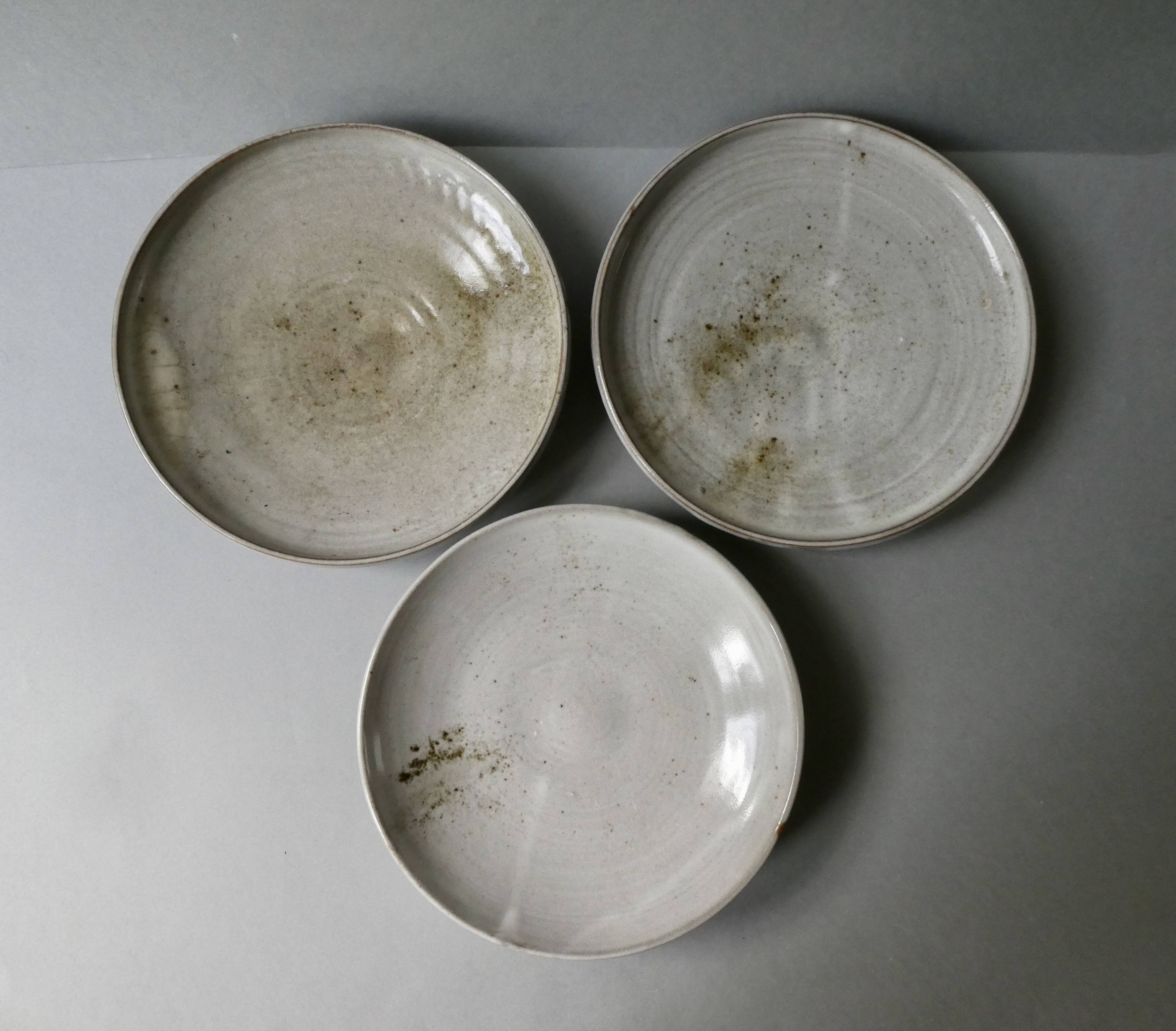 3 plates or small dishes in stoneware Chantal and Thierry Robert